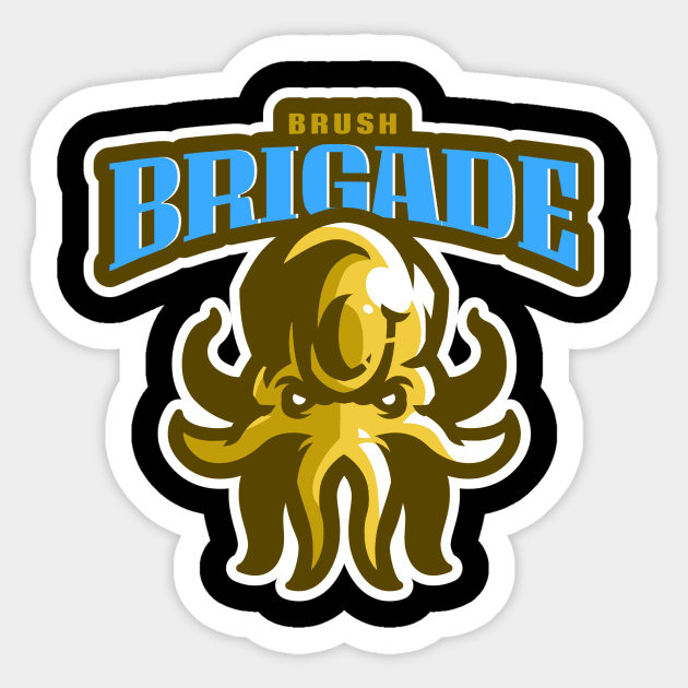 Brush Brigade Kraken Logo IV Sticker by VashiMerch